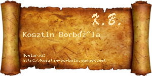 Kosztin Borbála névjegykártya