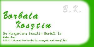 borbala kosztin business card